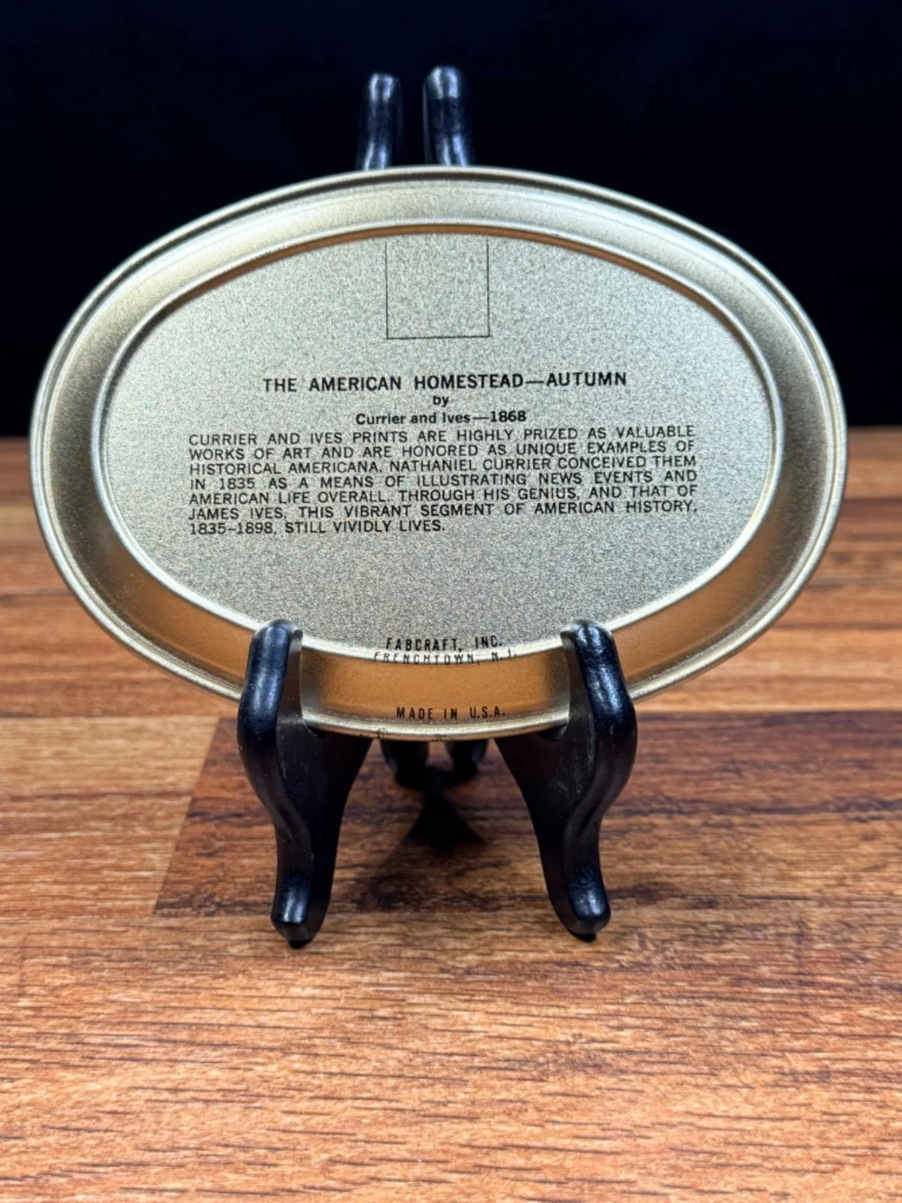CURRIER AND IVES-1868 “The American Homestead” Metal Tray Set (Set of 4)